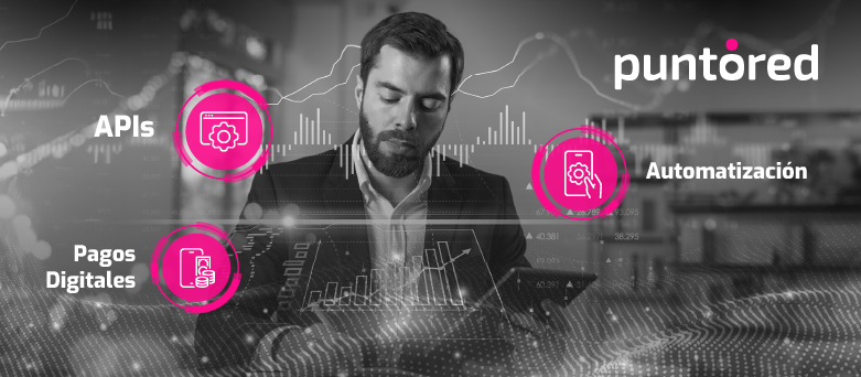 Profesional gestionando automatización de pagos masivos con APIs y soluciones digitales